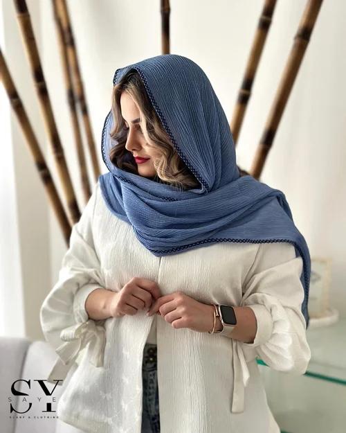 شال نخی پلیسه حاشیه دار